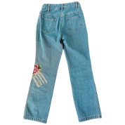 Vintage Floral Appliqué Jeans (S)