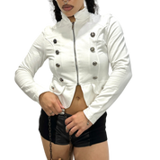 Vintage Jersey Military Cropped Zip Up Jacket (S)