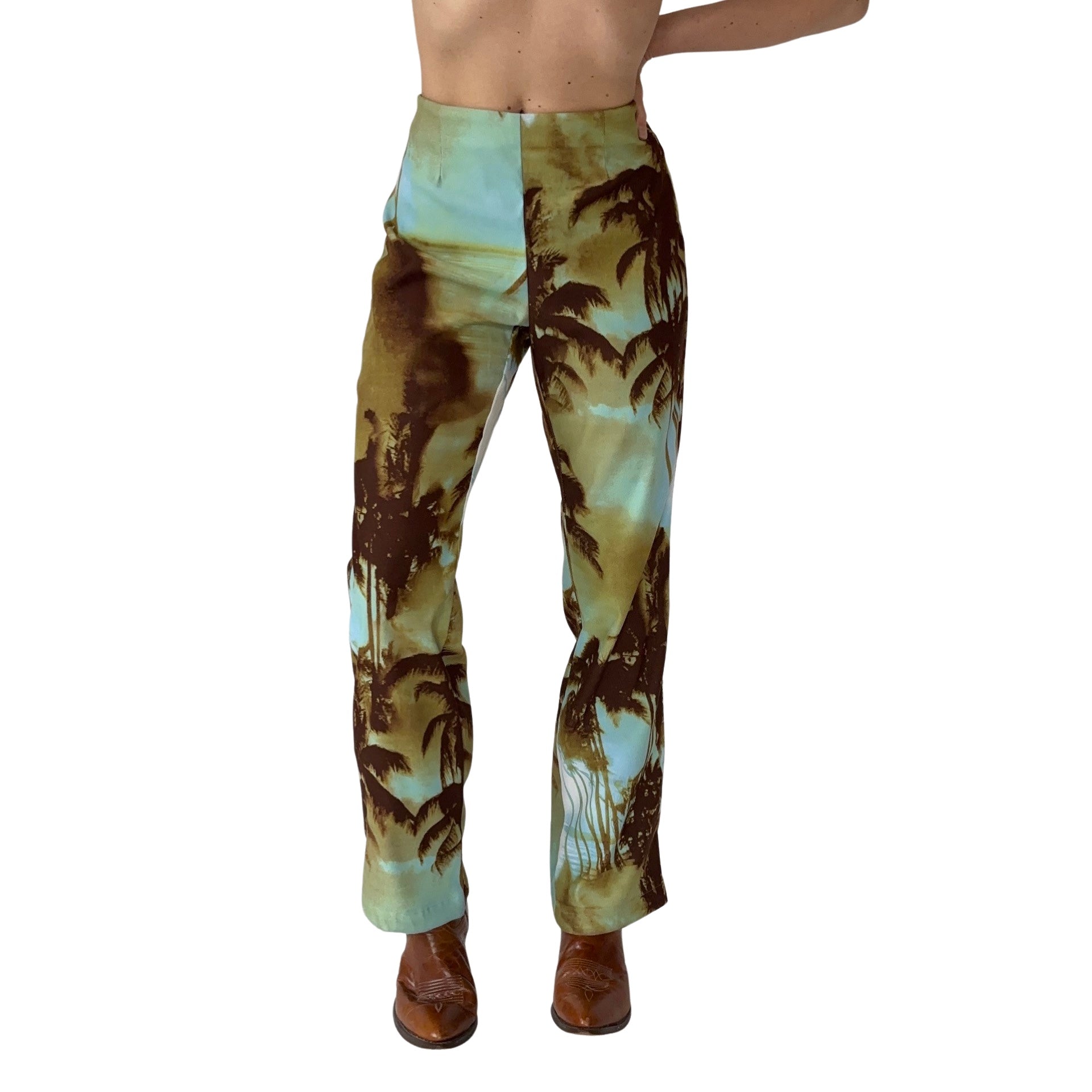 2000s Tropical Print Pants (M)