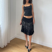 Vintage Italian Mesh Sequin Skirt (S/M)