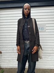 Vintage Cop Copine Gothic Hooded Button Coat (S)