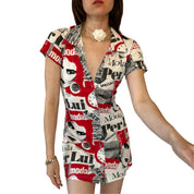 90s Media Print Dress (M)