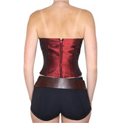 90s Iridescent Red Silk Corset Top (S)