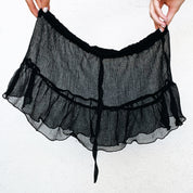 Sheer Black Micro Mini Skirt (XS)