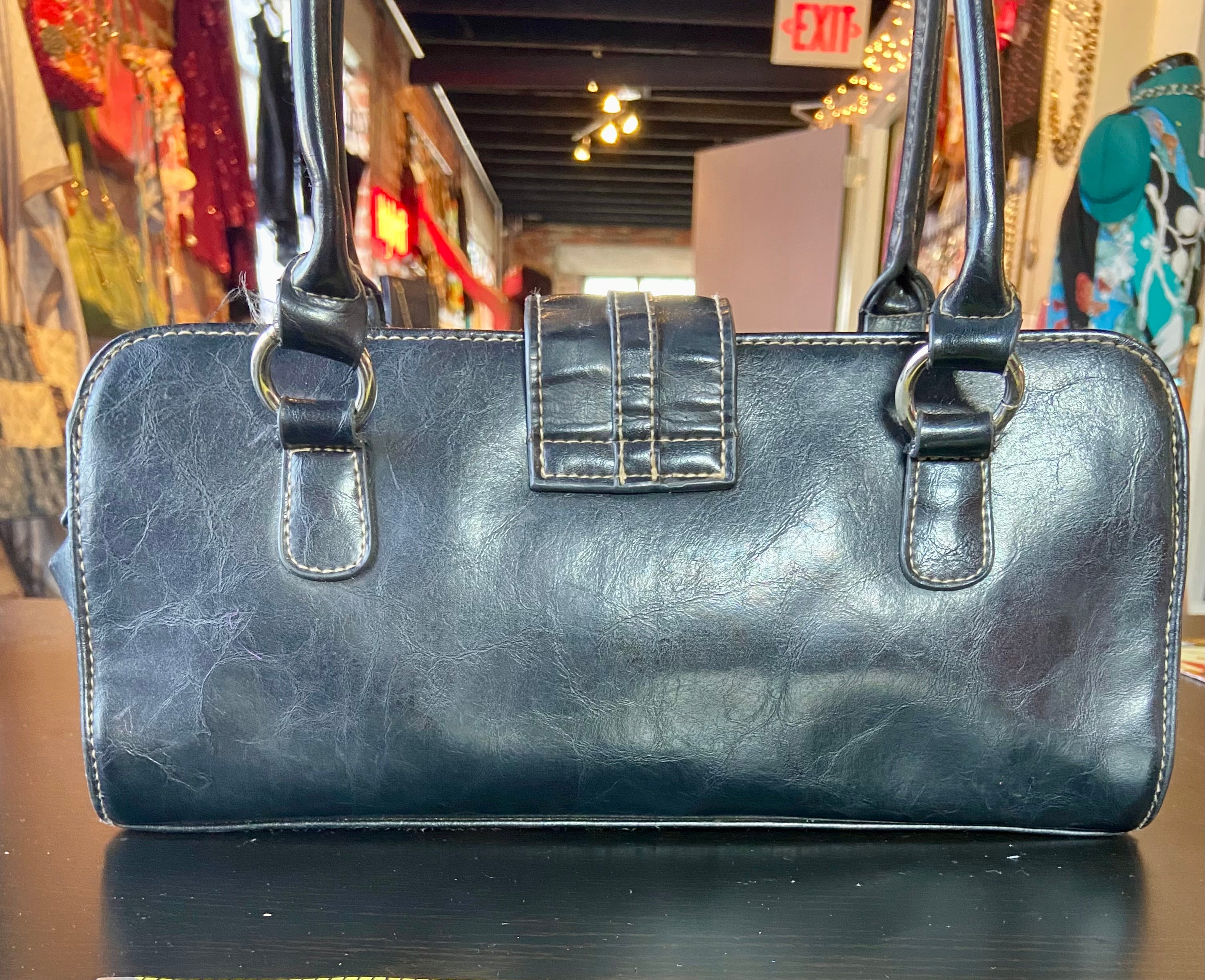 Black Leather Shoulder Bag