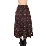 Y2K Brown Sequin Tiered Maxi Skirt (S)
