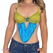 Iridescent Butterfly Embellished Top (S/M)