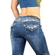 Y2K Embellished Low Rise Jeans (M)