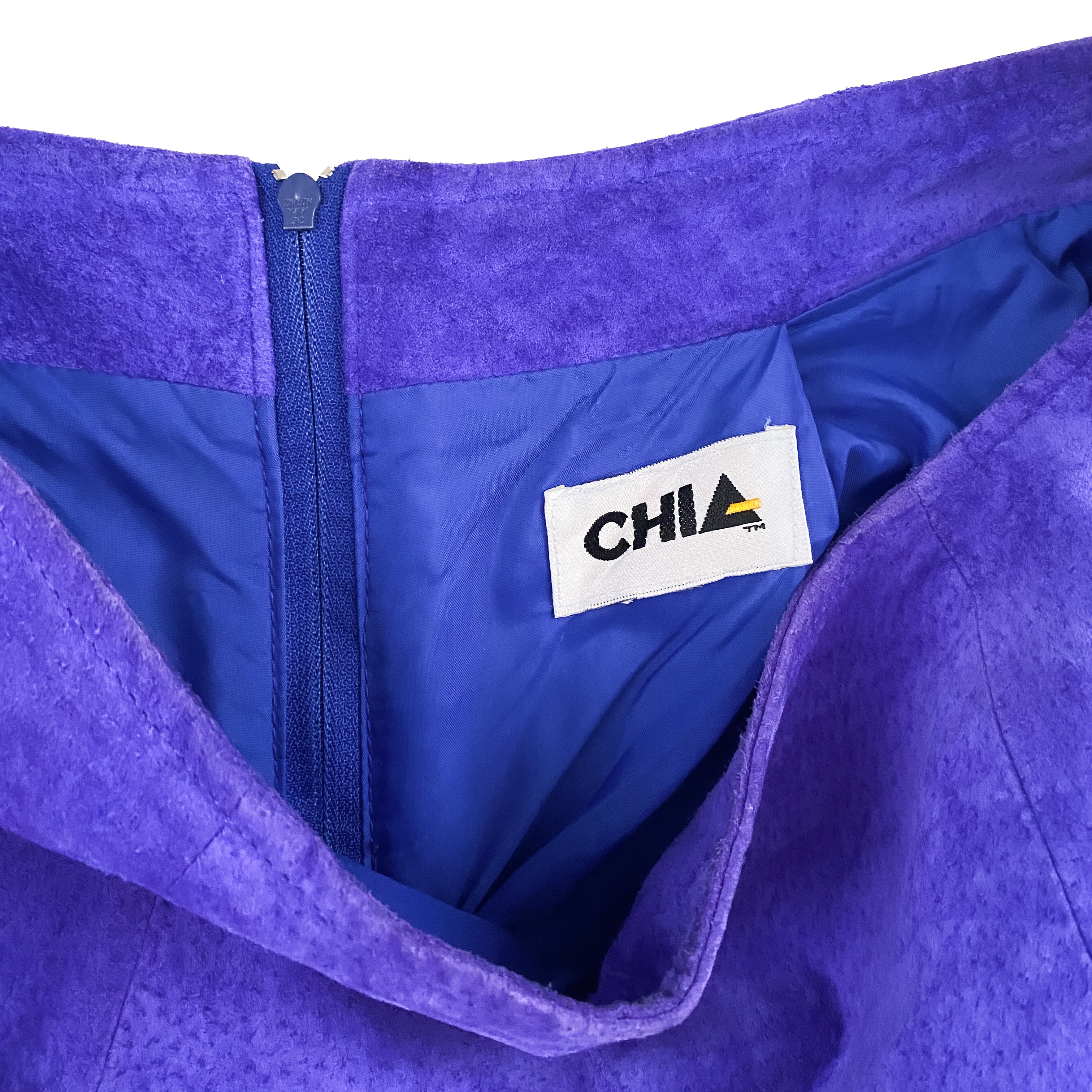 Vintage Purple Leather Mini Skirt (S)