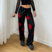 Italian Vintage Mesh Graphic Pants (XS/S)