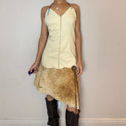 Italian designer Dress with Suede Skirt (S/M)