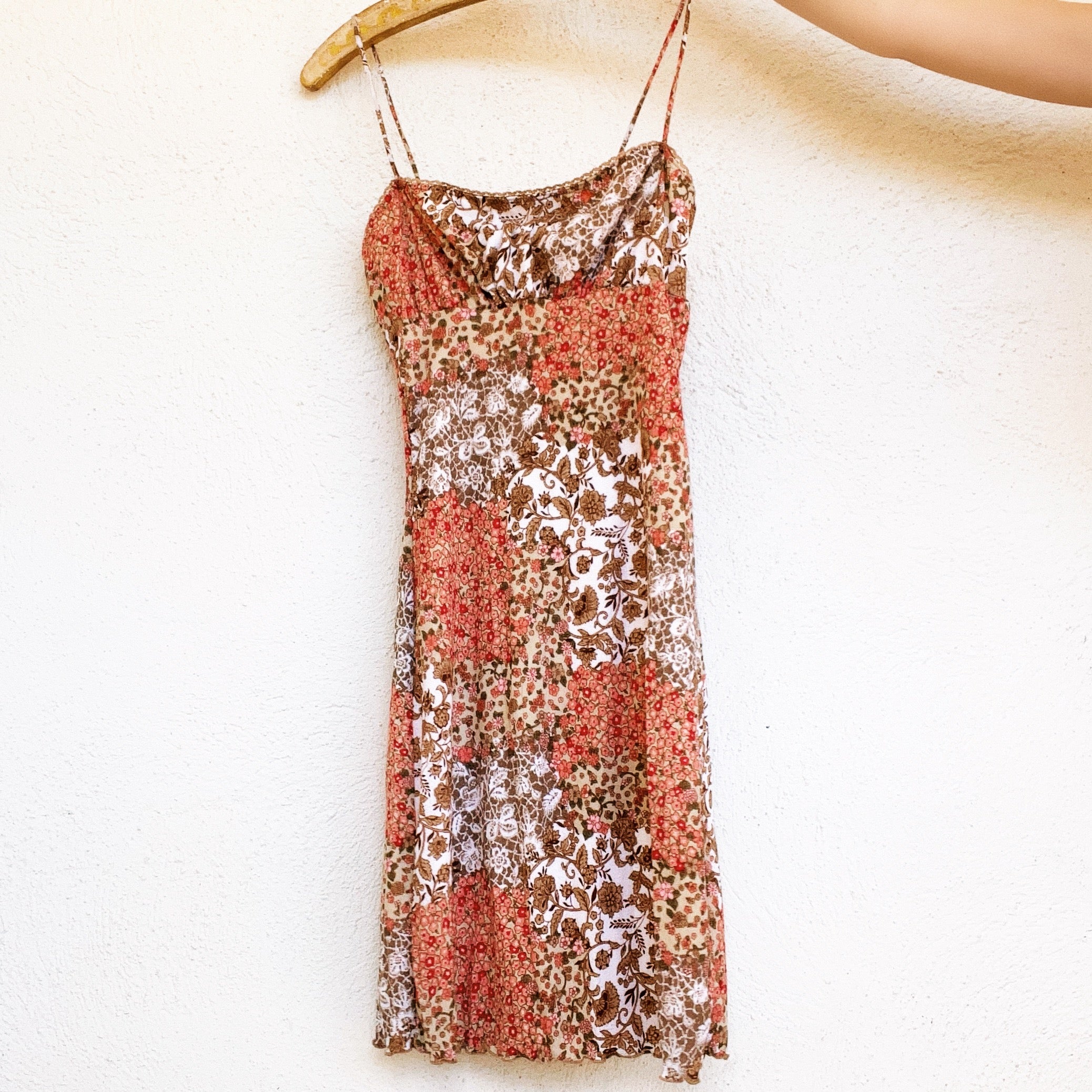 90s Mixed Floral Mini Dress (XS/S)