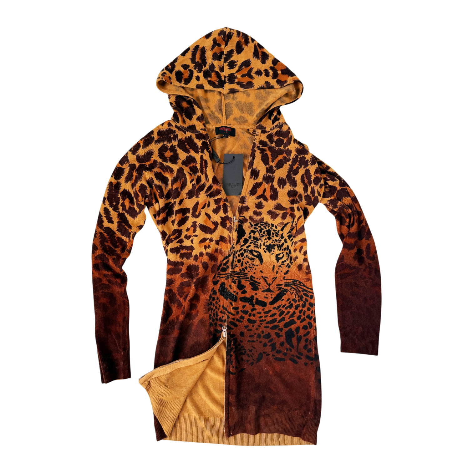 Leopard Zip Up Hoodie Dress (M/L)