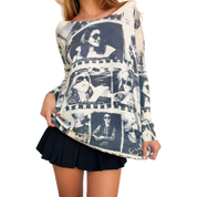 Rare Printed Artworks Silk & Cashmere Graphic Sweater (M/L)