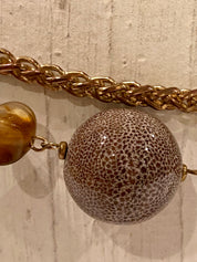 Metallic tone &  beads belt