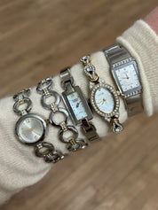 Crystal Stacked Pearl Watch