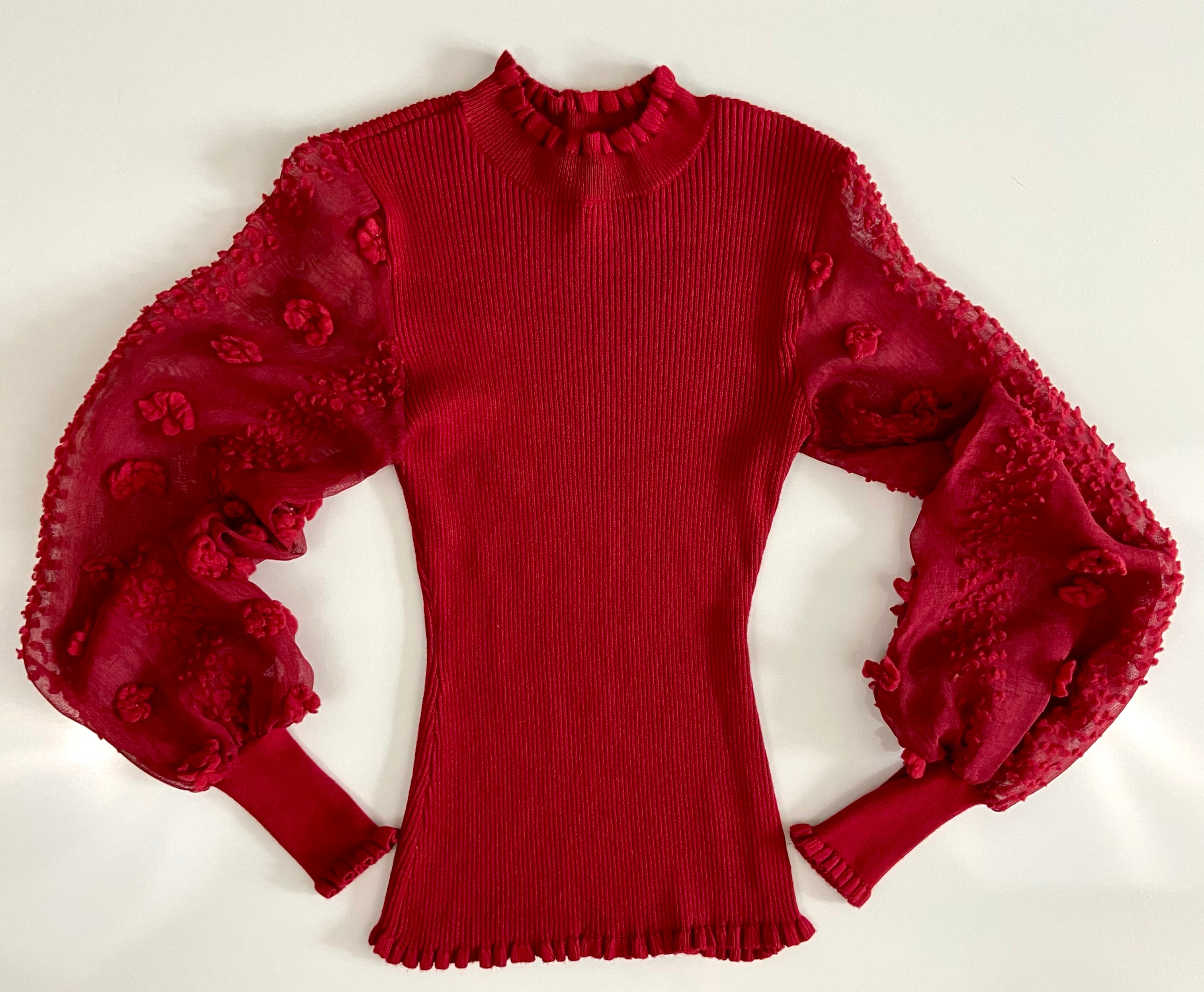 Almost Famous puff gauze sleeve sweater