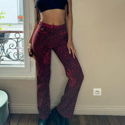 Vintage red cheetah print pants (XS/S)