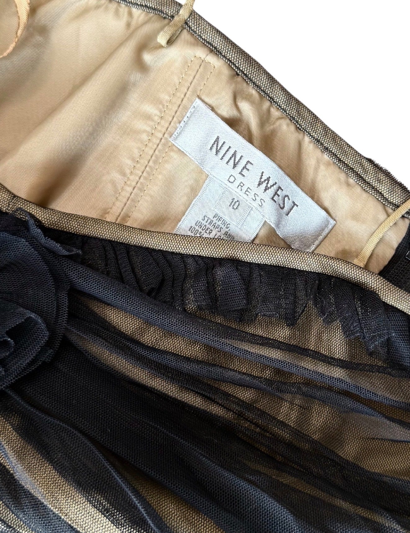 Nine West Ruffled Tulle Camisole With Rosette (M)