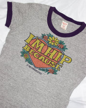 Denim Dungaree "I'm Hip" Ringer Tee (S)