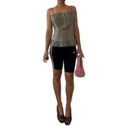 Vintage Sage Green Cotton Cami Top (S/M)