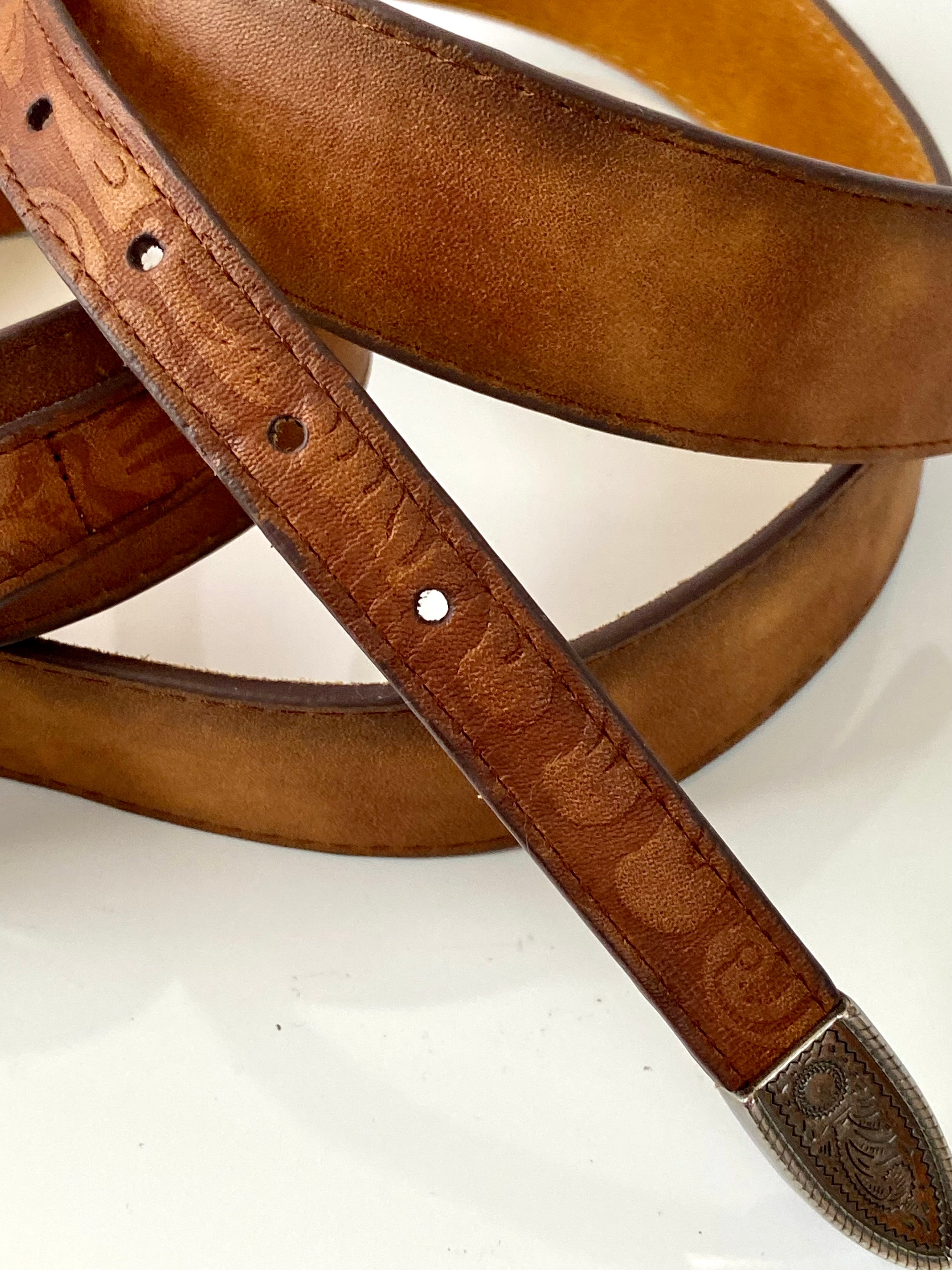Brown leather belt