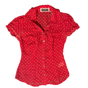 Vintage Guess Polka Dot Blouse (xs)