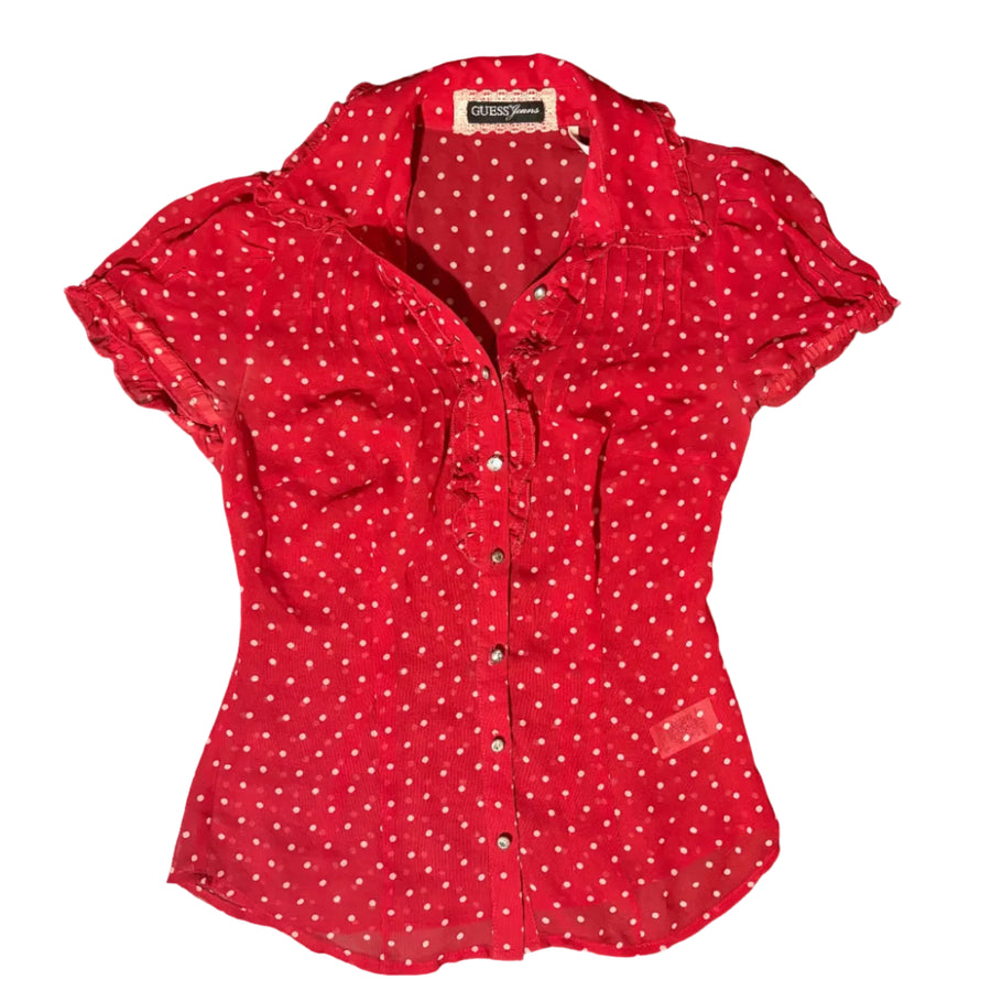 Vintage Guess Polka Dot Blouse (xs)