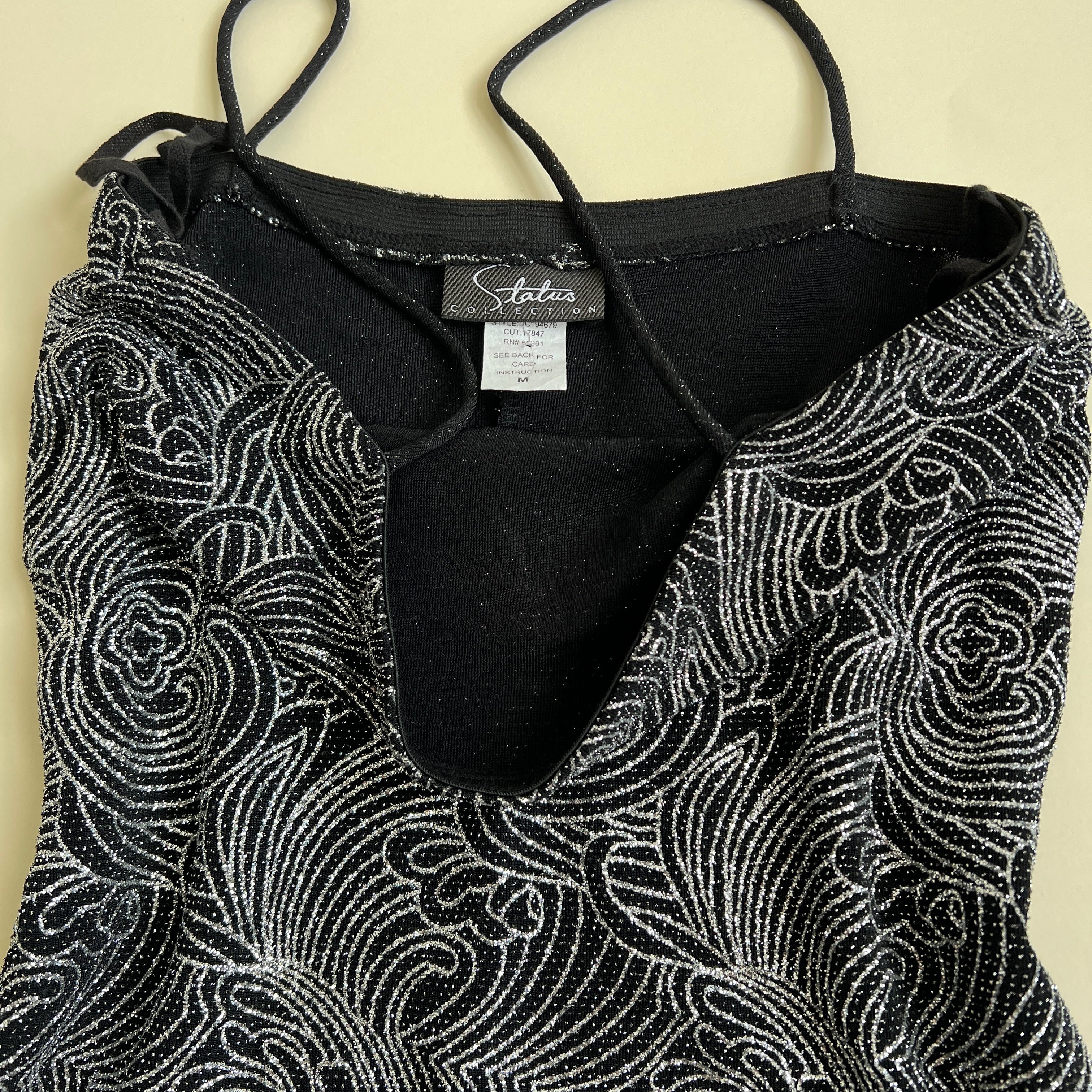 Vintage 90s asymmetrical glitter dress - M/L