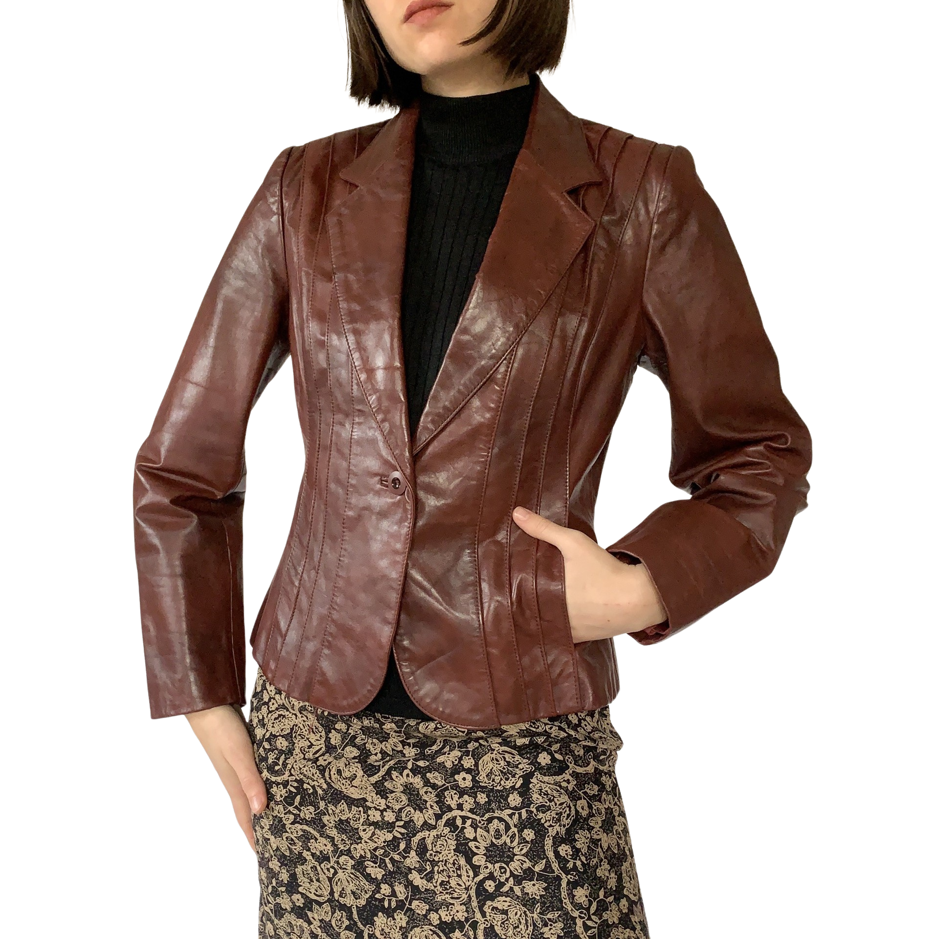 Vintage 1970s Leather Blazer (S)