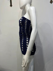 Vintage 2000s Y2K Subversive Cyber Purple Dress Top