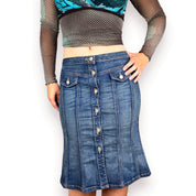 Y2K Bebe Denim Midi Skirt (S)