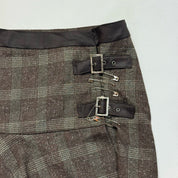 Vintage euro brown plaid mini skirt (S)