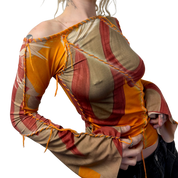 90s Custom Bell Sleeve Blouse (S)