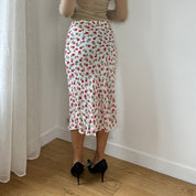 Vintage Floral Mesh Midi Skirt (XS/S)