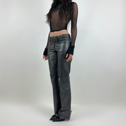 Caché Silver Leather Pants (S)