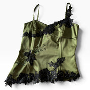 Whimsy Fairycore Embellished Satin Lace Top (S)