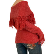Off The Shoulder Fringe Sweater (S)
