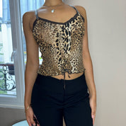 Vintage 90s mesh cheetah print cami (S)