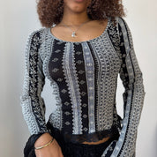 Morgan De Toi Black Mesh Top (S)