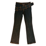 Early 2000s Jumbo Belt Jeans (S)