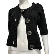 Vintage Kitsch Italian Crochet Large Button Up Cardigan Top (S/M)