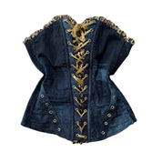 Denim & Leopard Corset (XS)