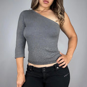 Vintage Express One Shoulder Silk Knit (M)