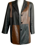 Black & Brown Leather Jacket (L)