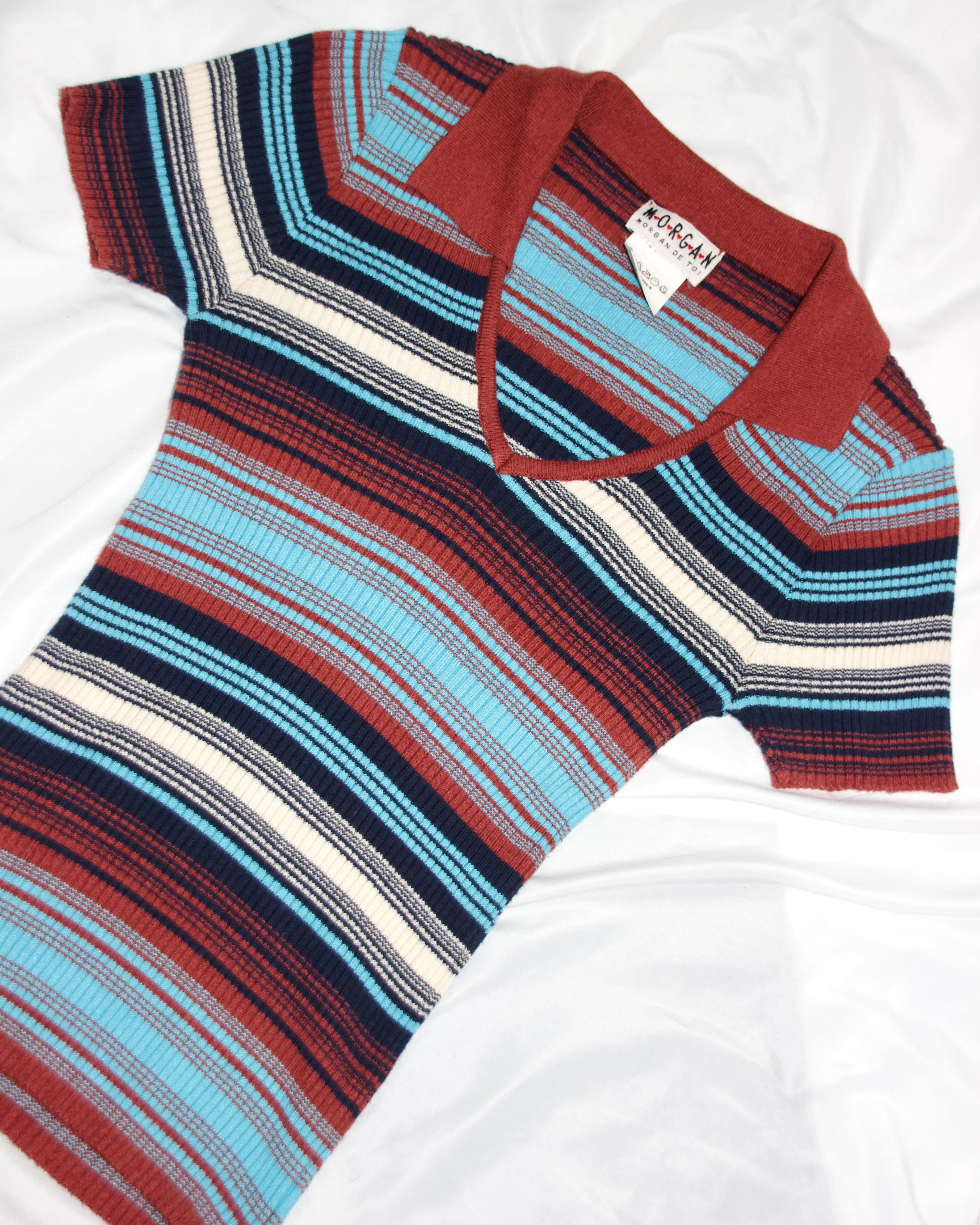 Y2K Morgan de Toi Ribbed Knit Top (S)