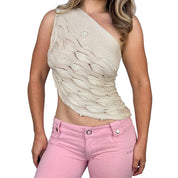 Pearl Knit One Shoulder Top (S/M)