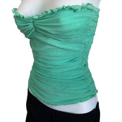 Y2K micromesh ruffle tube top (XS/S)