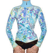 Y2K CUSTO BARCELONA Beaded Graphic Zip Up (M) 