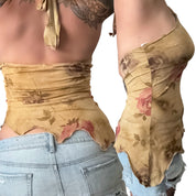 Y2K floral halter top (M/L)